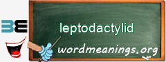 WordMeaning blackboard for leptodactylid